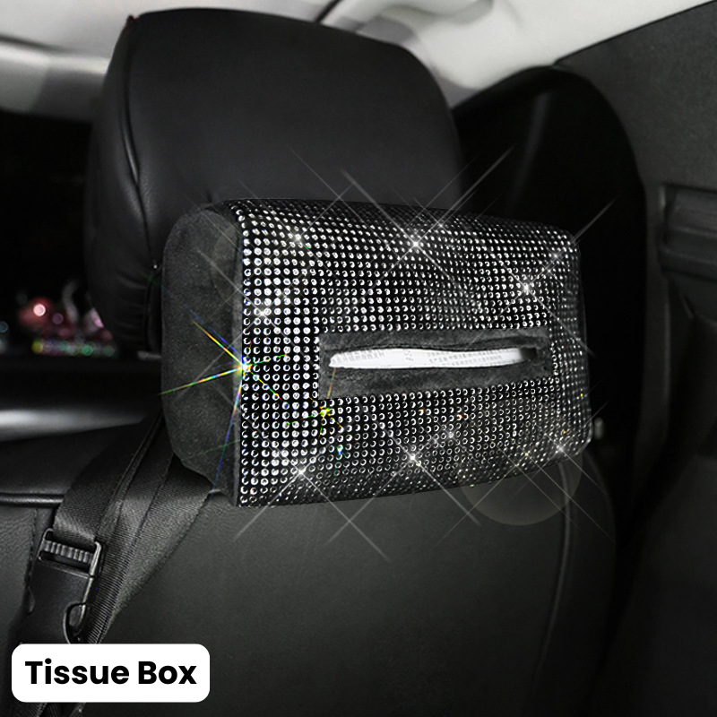 Complete Black Sparkling Set – Seat Covers, Pillows, Steering Cover & More