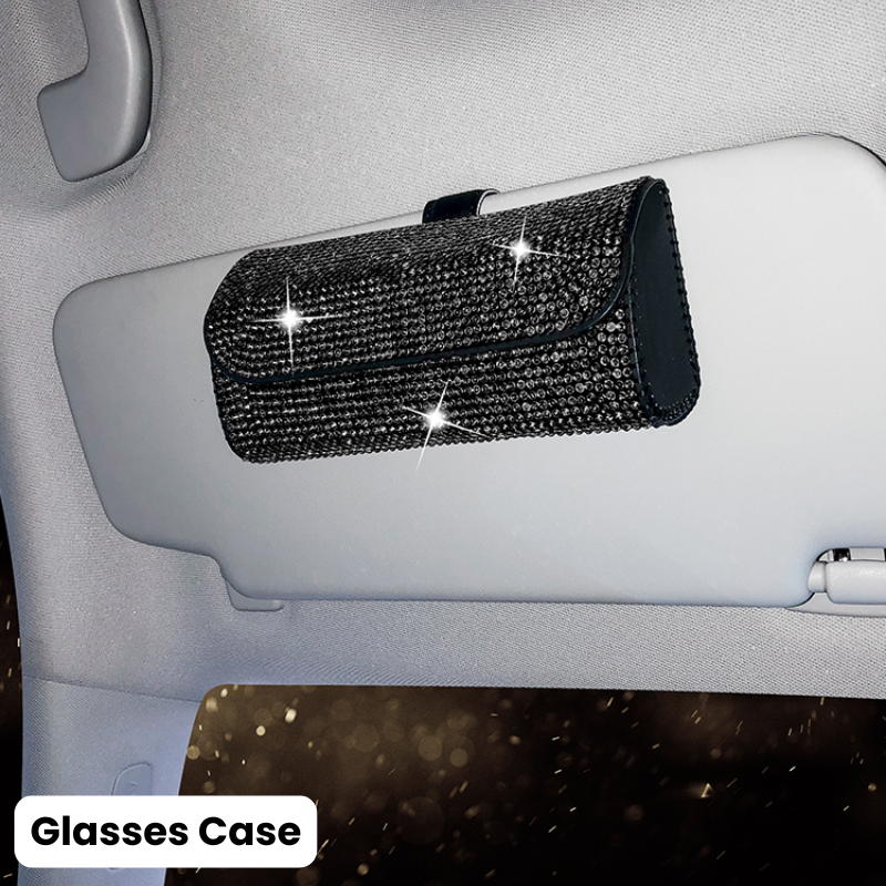Complete Black Sparkling Set – Seat Covers, Pillows, Steering Cover & More
