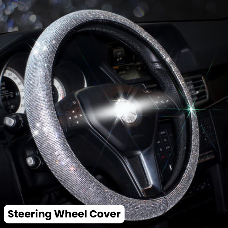Complete White Sparkling Set – Seat Covers, Pillows, Steering Cover & More