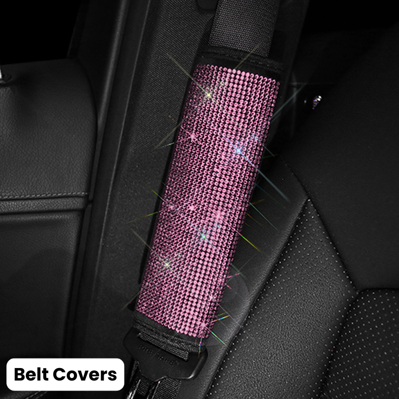 Complete Pink Sparkling Set – Seat Covers, Pillows, Steering Cover & More