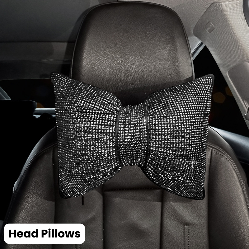 Complete Black Sparkling Set – Seat Covers, Pillows, Steering Cover & More