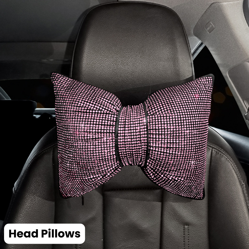 Complete Pink Sparkling Set – Seat Covers, Pillows, Steering Cover & More