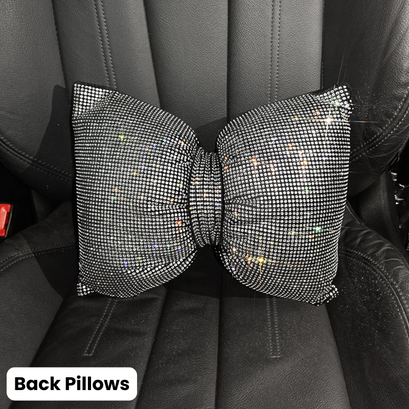 Complete White Sparkling Set – Seat Covers, Pillows, Steering Cover & More