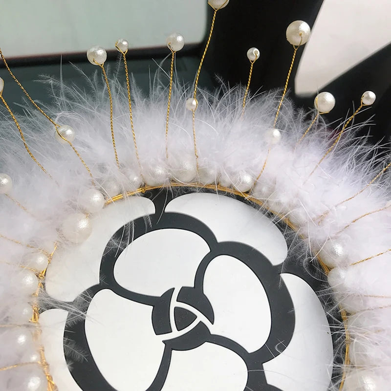 Rhinestone Beaded Pearl Bear Decoration