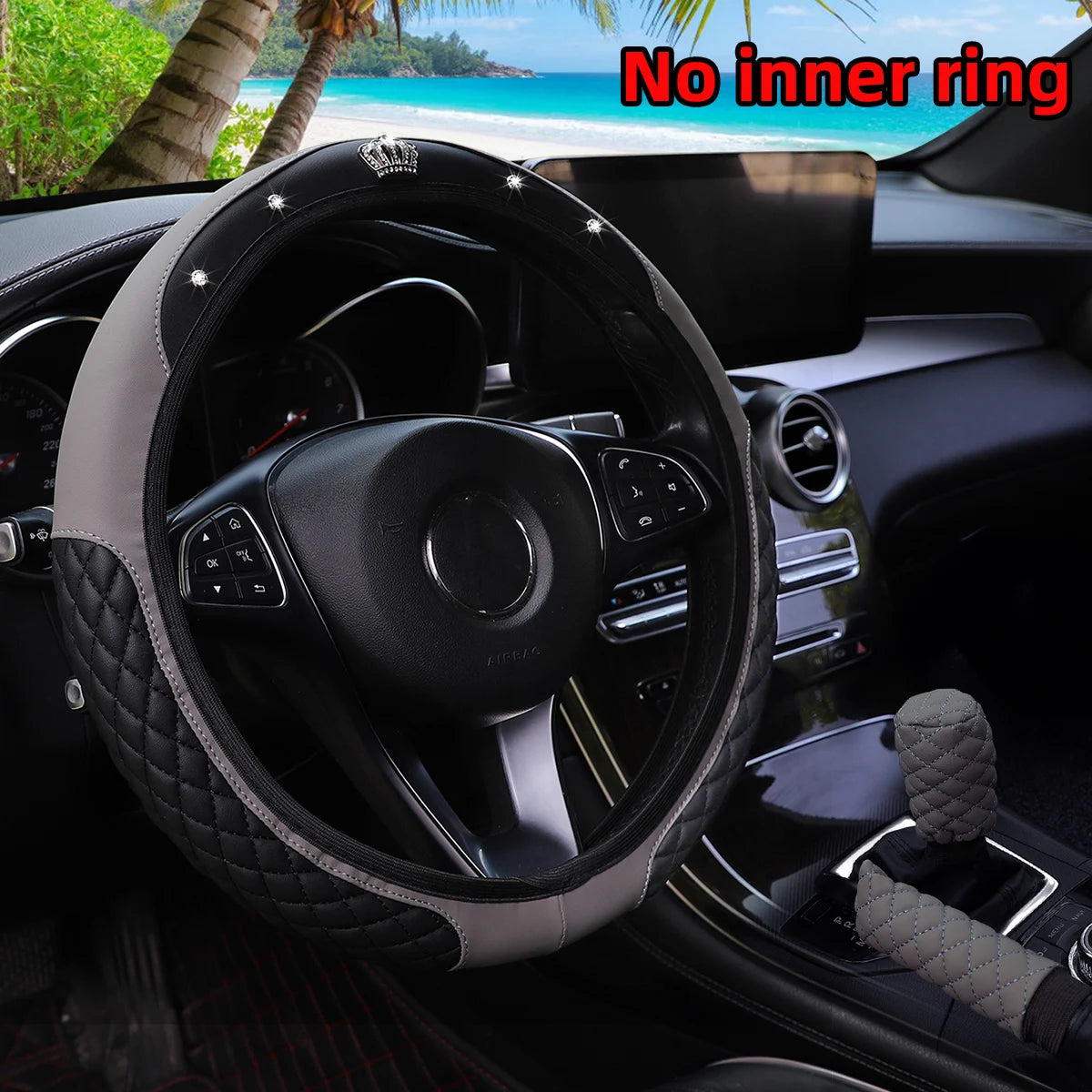 3-Piece Leather Car Cover Set – Crown Design