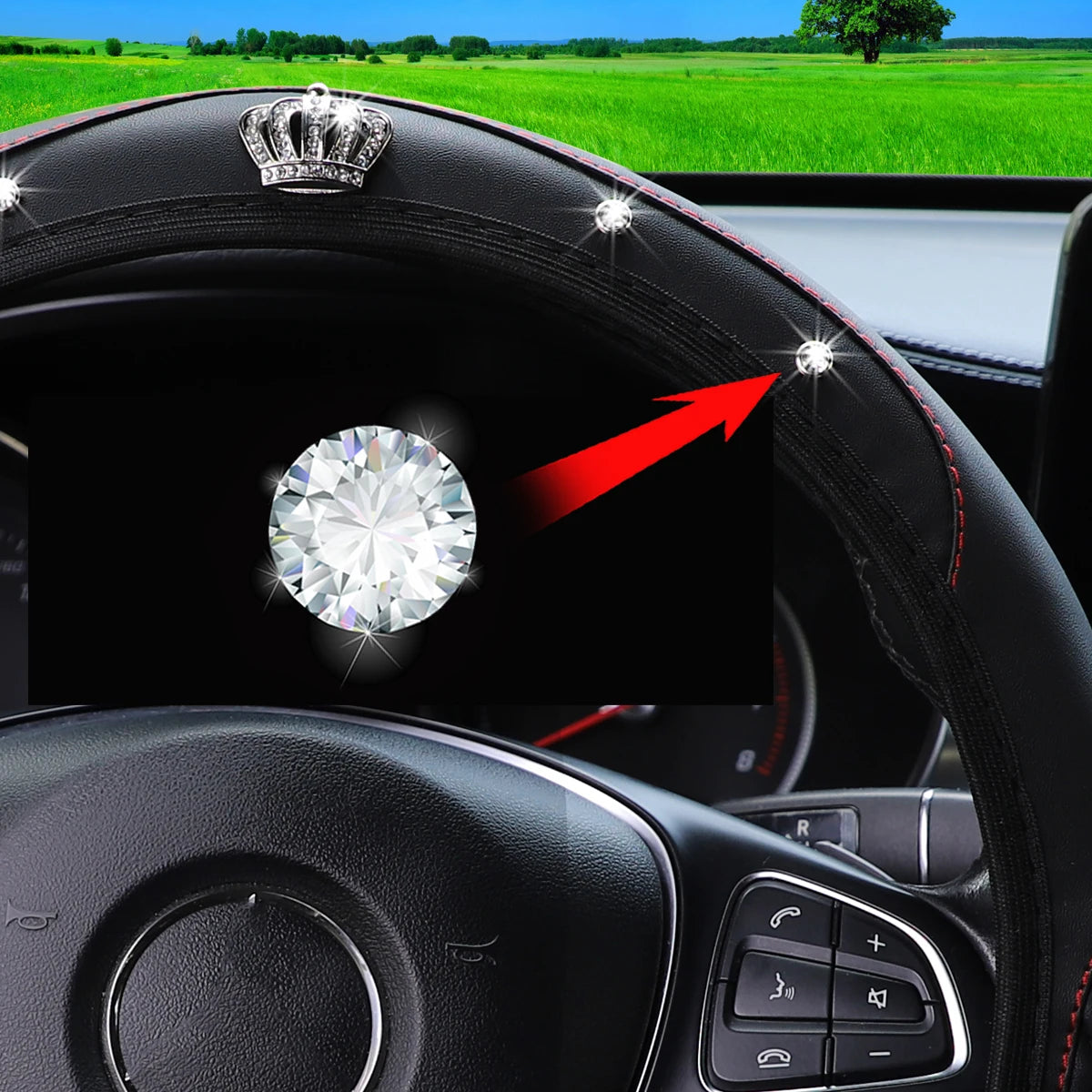 3-Piece Leather Car Cover Set – Crown Design