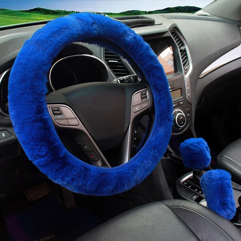 3-Piece Plush Car Cover Set – Steering, Gearshift & Handbrake