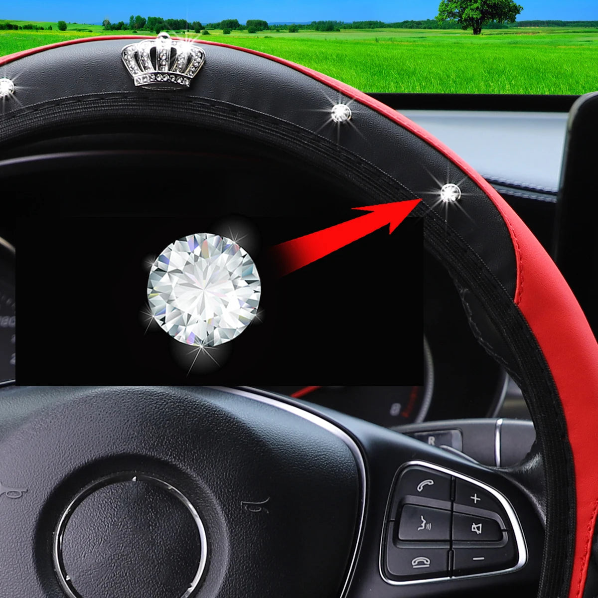 3-Piece Leather Car Cover Set – Crown Design