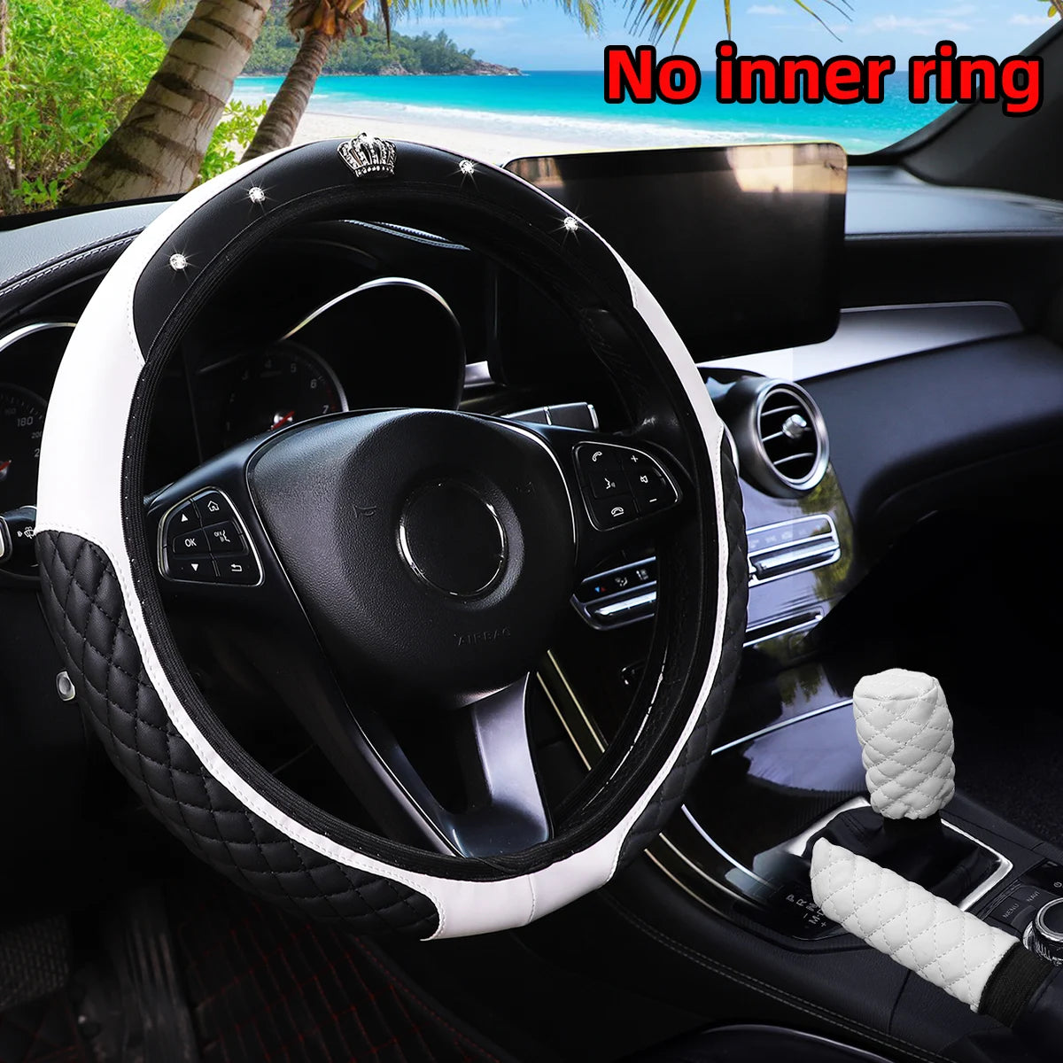 3-Piece Leather Car Cover Set – Crown Design