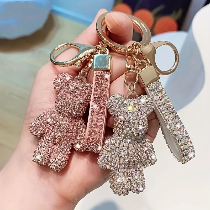 Pink Bear Keychain (Gold Edges)