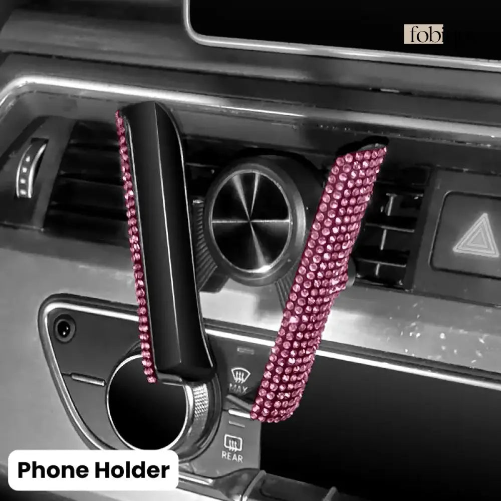 Complete Pink Sparkling Set – Seat Covers, Pillows, Steering Cover & More Fobique