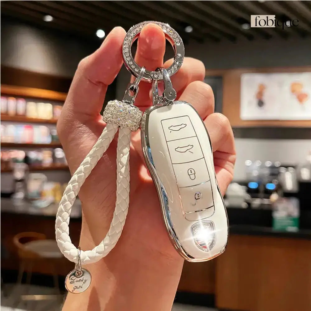 Elegant Collection | Key Cover Fob Case Suitable for Porsche Panamera Cayenne Macan 911 991 Cayman & More Fobique