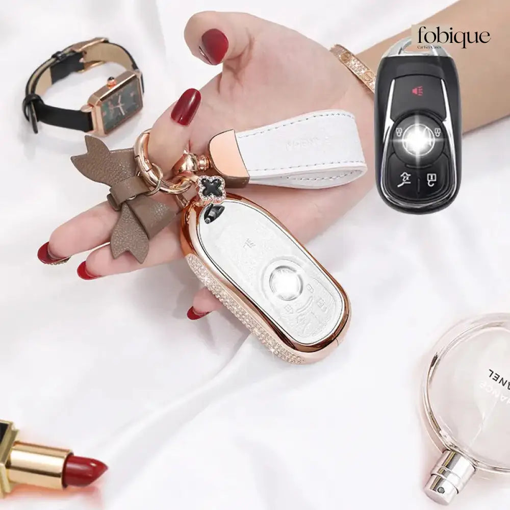 Royale Leather Collection | Car Key Cover Compatible with Buick Encore, Envision, Regal & More – Smart Key Fob Case Fobique