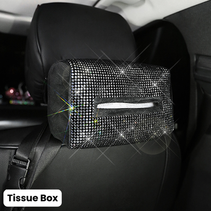 Complete Black Sparkling Set – Seat Covers, Pillows, Steering Cover & More