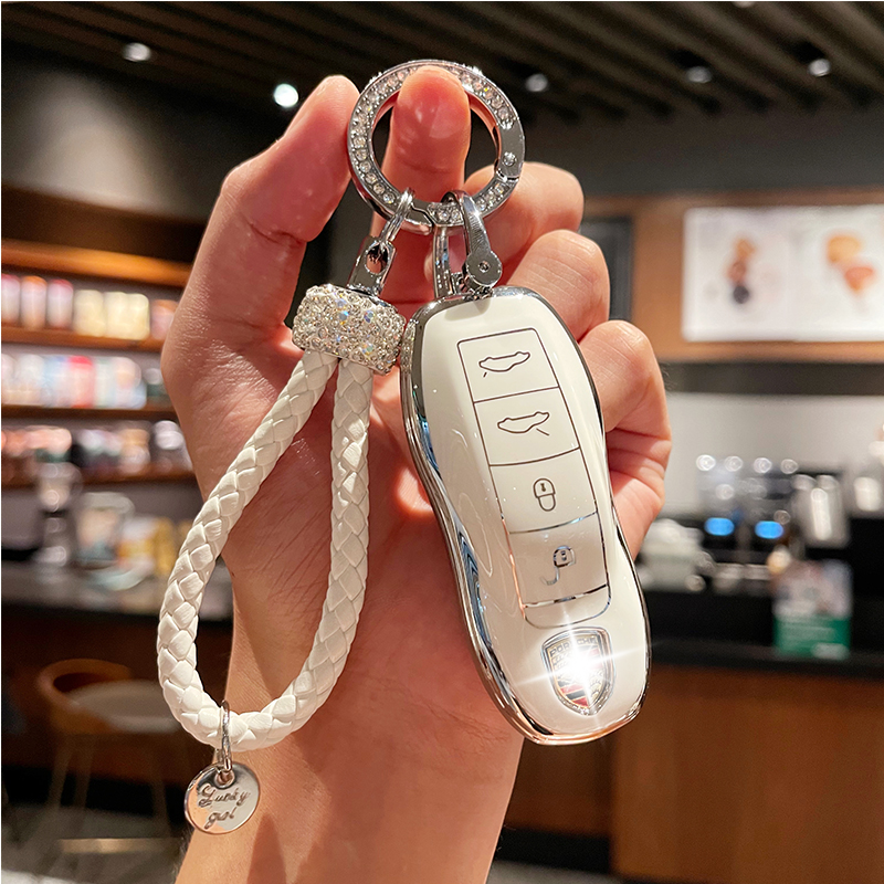 Elegant Collection | Key Cover Fob Case Suitable for Porsche Panamera Cayenne Macan 911 991 Cayman & More