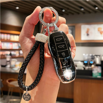 Elegant Collection | Key Cover Fob Case Suitable for Porsche Panamera Cayenne Macan 911 991 Cayman & More