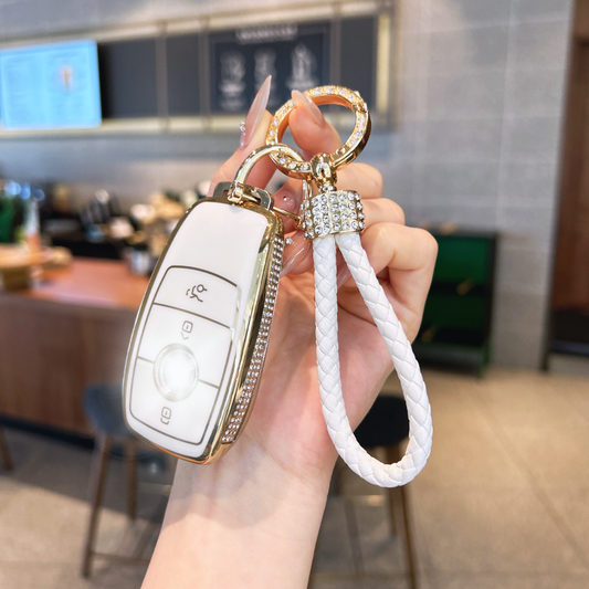 Royale Lederkollektion | Schlüsselanhängerhülle passend für Mercedes C-Klasse, E-Klasse, S-Klasse, CL-Klasse, CLK-Klasse und mehr