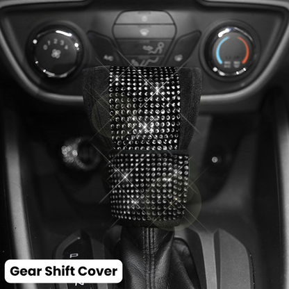 Complete Black Sparkling Set – Seat Covers, Pillows, Steering Cover & More