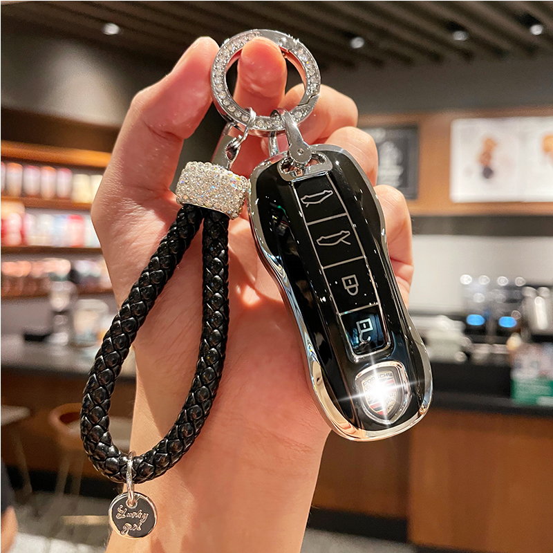 Elegant Collection ~ Key Cover Fob Case Suitable for Porsche Panamera Cayenne Macan 911 Boxster Cayman 981 991 & More