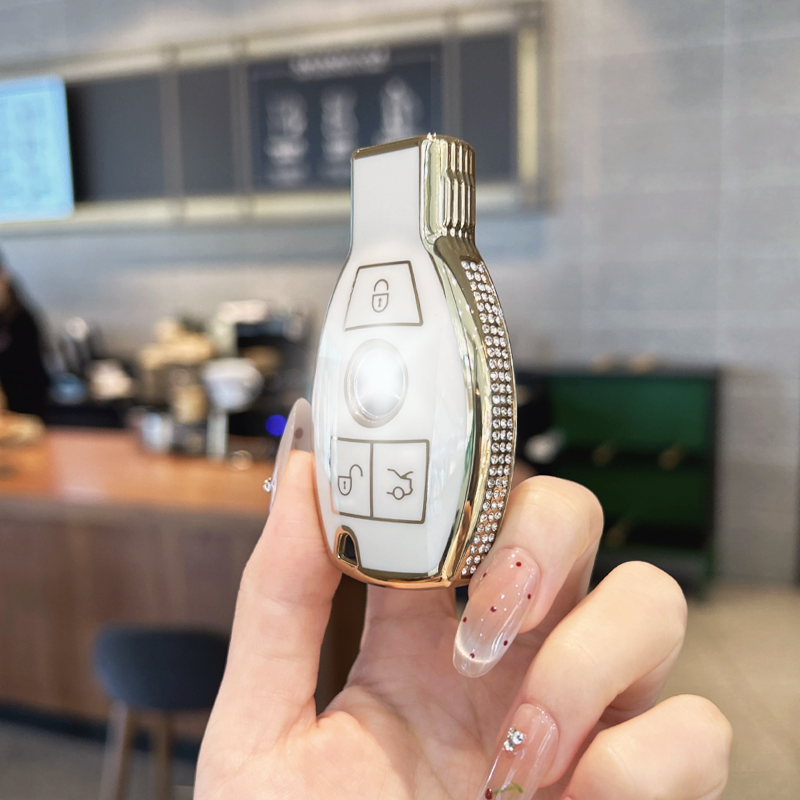 Royale Lederkollektion | Schlüsselanhängerhülle passend für Mercedes A-Klasse, B-Klasse, C-Klasse, E-Klasse und mehr 