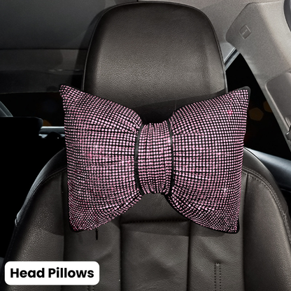 Complete Pink Sparkling Set – Seat Covers, Pillows, Steering Cover & More