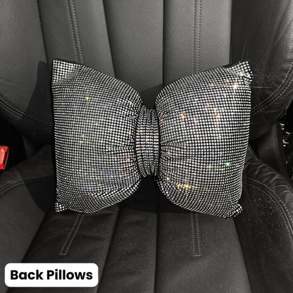 Complete White Sparkling Set – Seat Covers, Pillows, Steering Cover & More