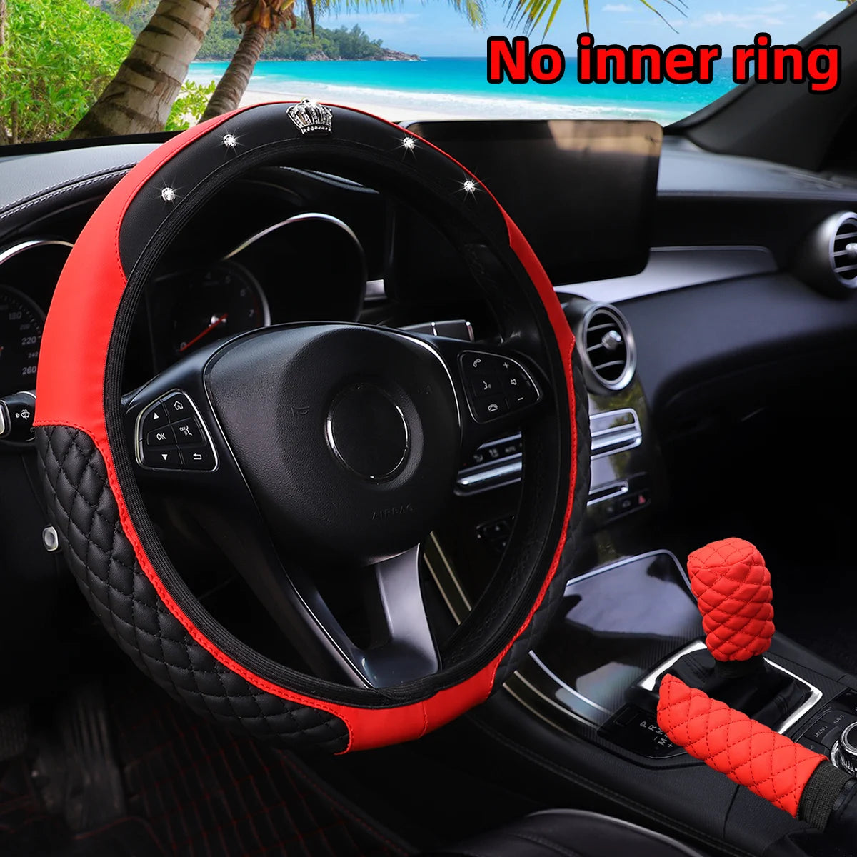 3-Piece Leather Car Cover Set – Crown Design