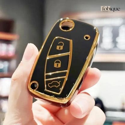 Classic Collection | Car Key Cover Compatible with Citroën C4, C5, Berlingo & Dispatch – 3-Button Remote Case Fobique