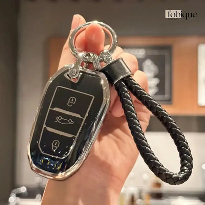 Classic Collection | Car Key Cover Compatible with Citroën C4 Picasso, C4 Cactus & DS Models – 3-Button Smart Key Case Fobique