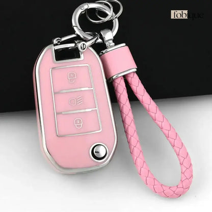 Classic Collection | Car Key Cover Compatible with Citroën C4 Picasso, C4 Cactus, DS & more – 3-Button Smart Key Case Fobique