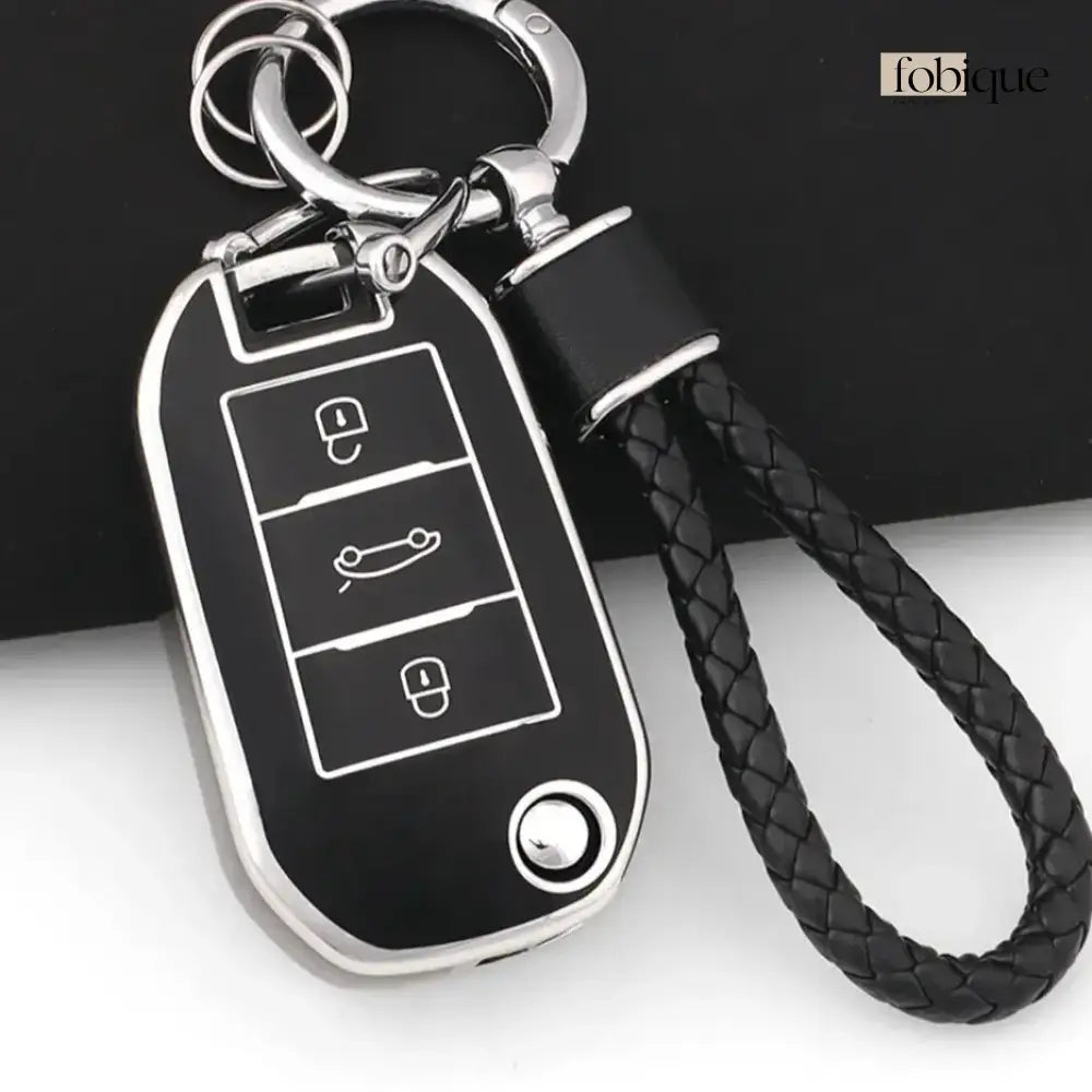 Classic Collection | Car Key Cover Compatible with Citroën Xsara Picasso, Berlingo & C5 – 3-Button Round Remote Case Fobique