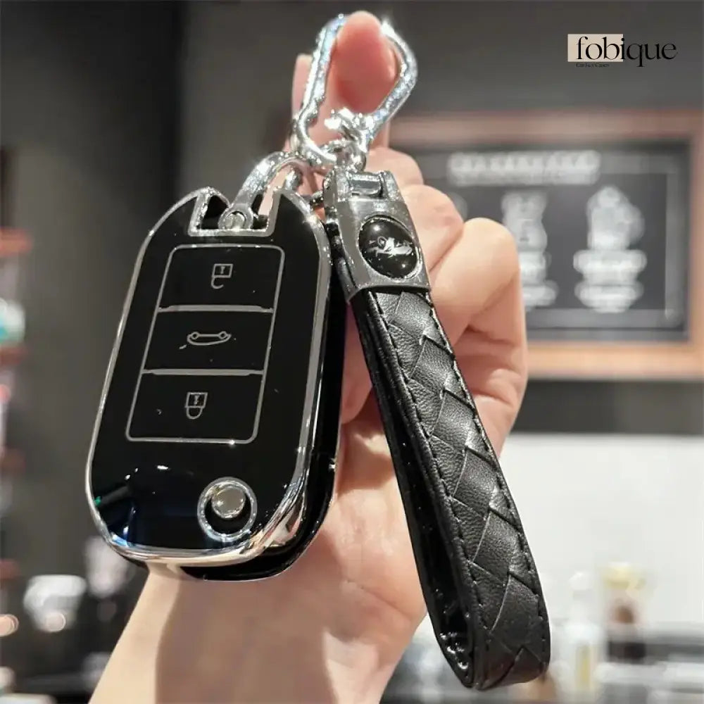 Classic Collection | Car Key Cover Compatible with Citroën Xsara Picasso, Berlingo & C5 – 3-Button Round Remote Case Fobique