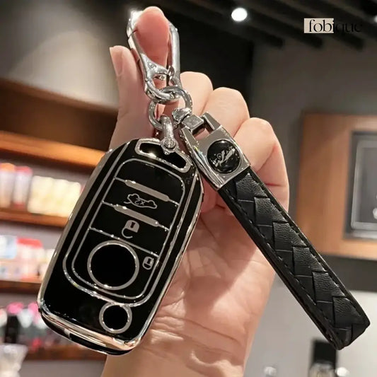 Classic Collection | Car Key Cover Compatible with Fiat 500X, Tipo, Egea & more – 3-Button Flip Key Case Fobique
