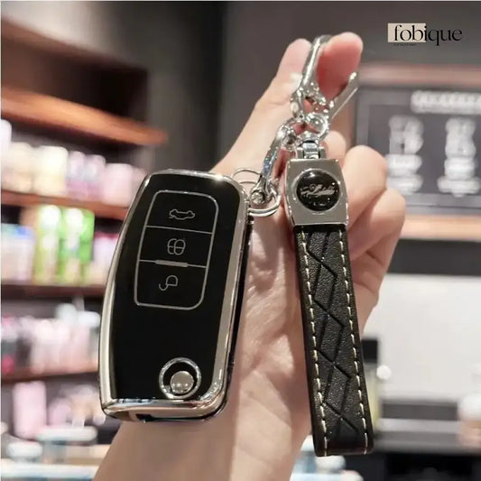 Classic Collection | Car Key Cover Compatible with Ford Focus, Fiesta, Mondeo & more – 3-Button Smart Key Case Fobique