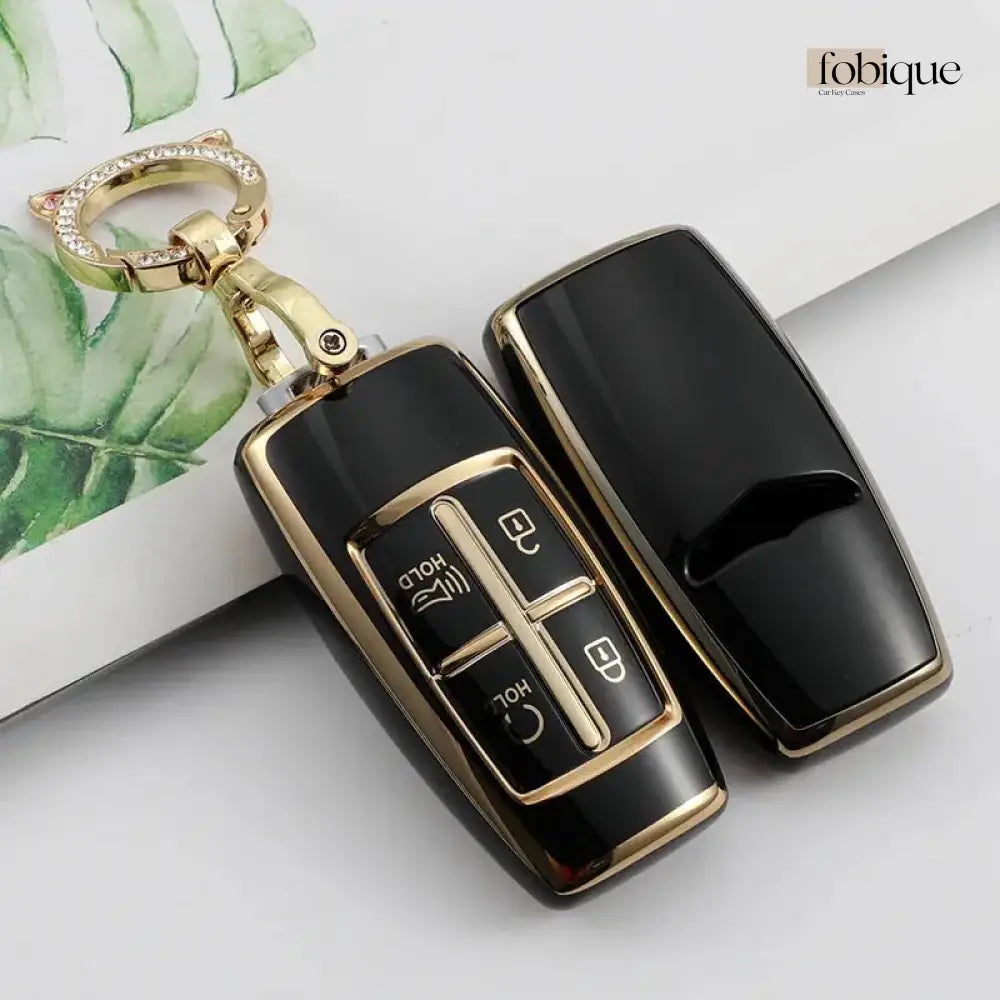 Classic Collection | Car Key Cover Compatible with Genesis G70, G80, GV70 & more – 4-Button Smart Key Case Fobique