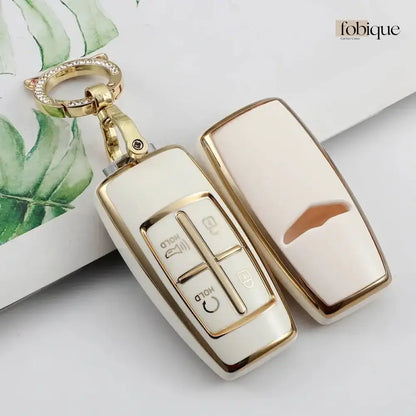 Classic Collection | Car Key Cover Compatible with Genesis G70, G80, GV70 & more – 4-Button Smart Key Case Fobique