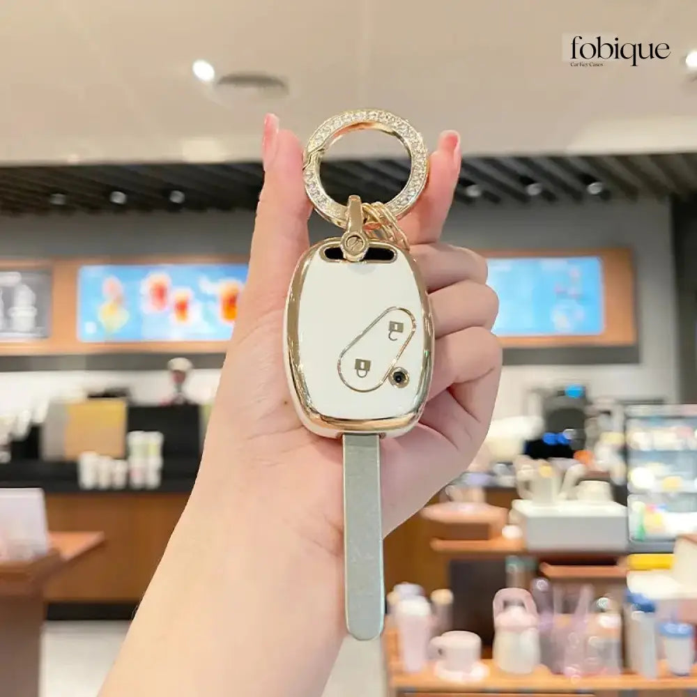 Classic Collection | Car Key Cover Compatible with Honda Civic, CR-V, Accord, Element & more – 2/3-Button Integrated Remote Key Case Fobique