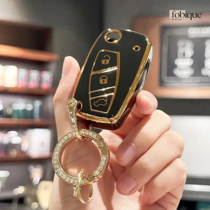 Classic Collection | Car Key Cover Compatible with Citroën C4, C5, Berlingo & Dispatch – 3-Button Remote Case Fobique