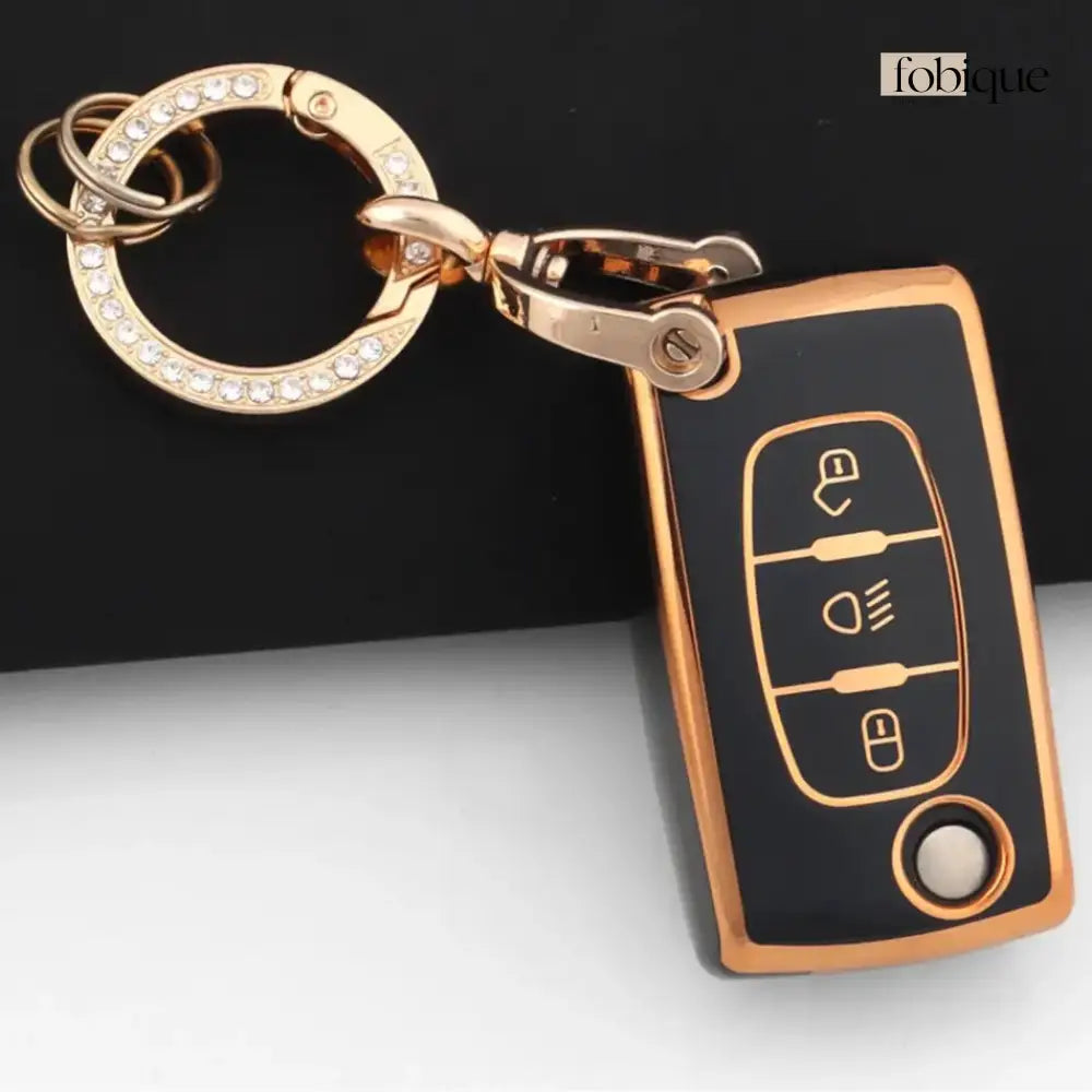 Classic Collection | Car Key Cover Compatible with Citroën Nemo, Relay, Jumper & more – 3-Button Flip Key Case Fobique