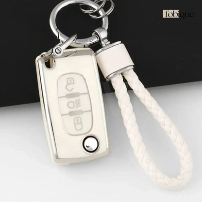 Classic Collection | Car Key Cover Compatible with Citroën Nemo, Relay, Jumper & more – 3-Button Flip Key Case Fobique