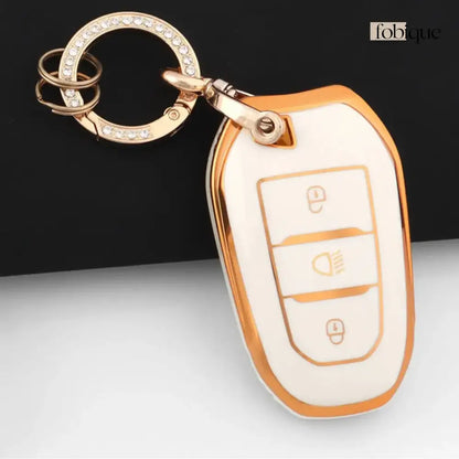 Classic Collection | Car Key Cover Compatible with Citroën C4 Picasso, C4 Cactus, C3 & more – 3-Button Smart Key Case Fobique