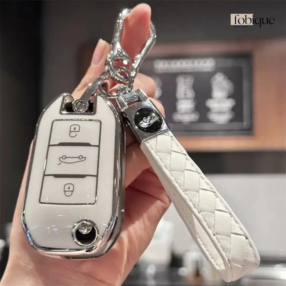 Classic Collection | Car Key Cover Compatible with Citroën Xsara Picasso, Berlingo & C5 – 3-Button Round Remote Case Fobique