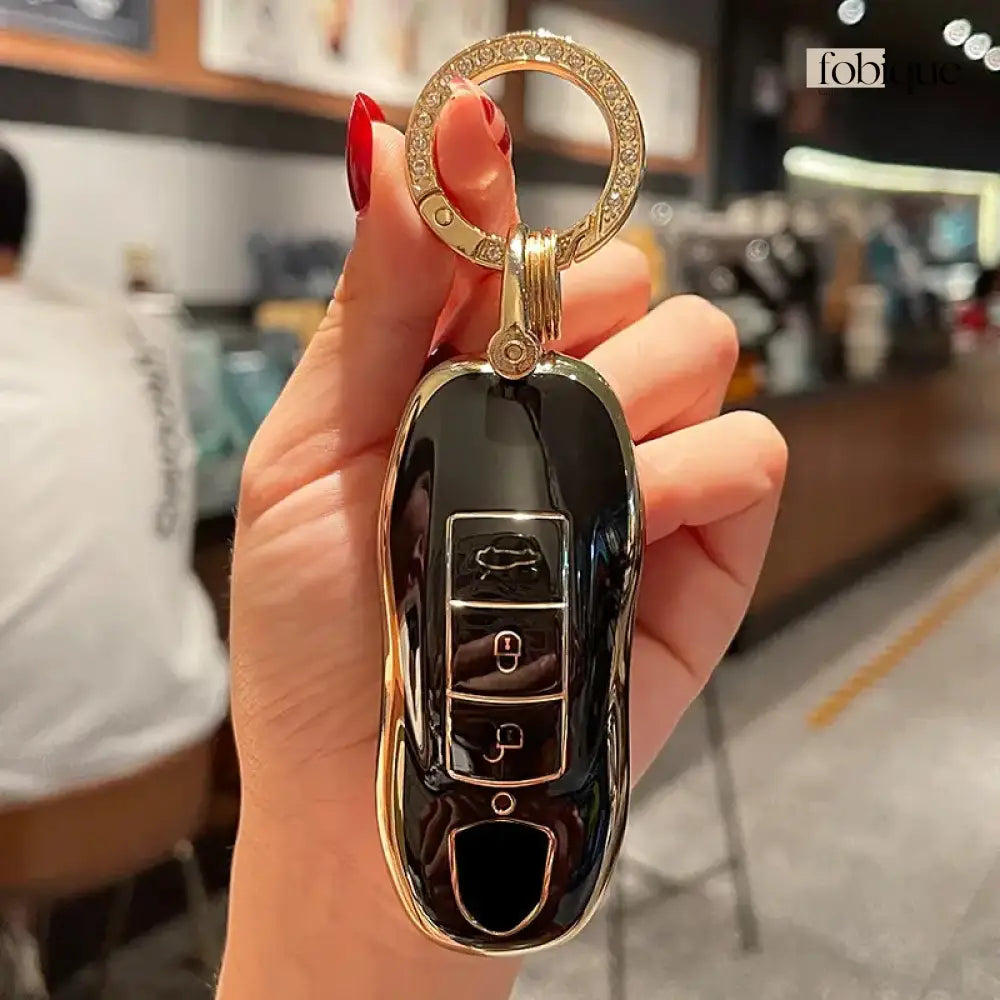 Classic Collection | Key Cover Fob Case Suitable for Porsche Panamera Cayenne Macan 911 Boxster Cayman & More Fobique