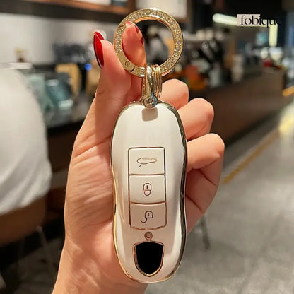 Classic Collection | Key Cover Fob Case Suitable for Porsche Panamera Cayenne Macan 911 Boxster Cayman & More Fobique