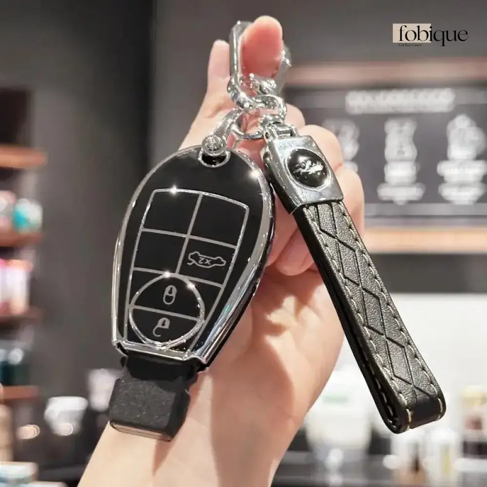 Classic Collection | Car Key Cover Compatible with Chrysler 200, 300, Sebring & Jeep Liberty – 3-Button Remote Head Key Case Fobique