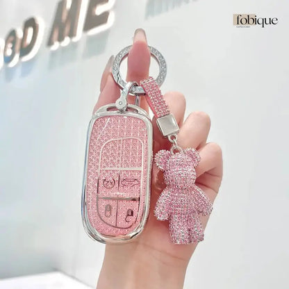 Deluxe Collection | Car Key Cover Compatible with Chrysler 200, 300, Jeep Cherokee & More – 4-Button Smart Key Case Fobique