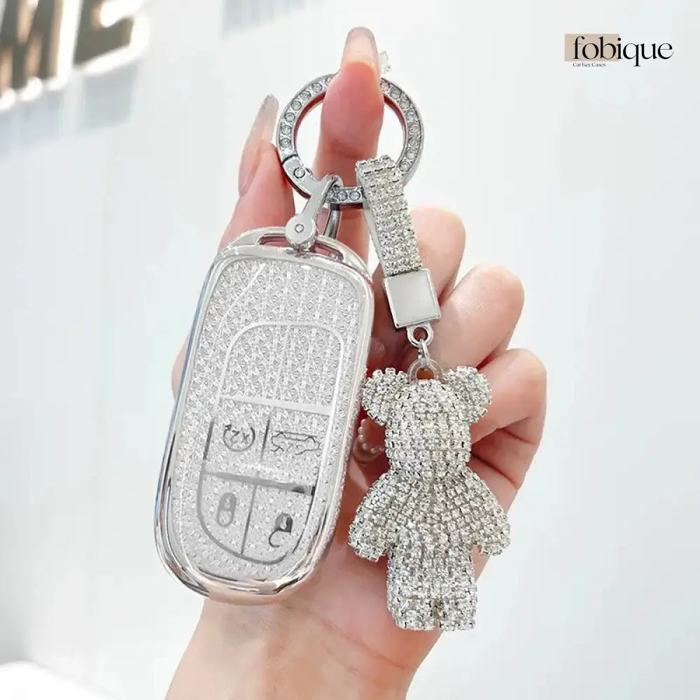 Deluxe Collection | Car Key Cover Compatible with Chrysler 200, 300, Jeep Cherokee & More – 4-Button Smart Key Case Fobique