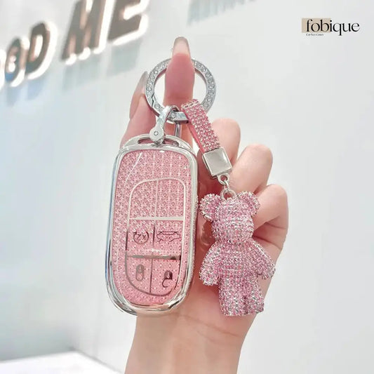 Deluxe Collection | Car Key Cover Compatible with Chrysler 200, 300, Jeep Cherokee & More – 4-Button Smart Key Case Fobique