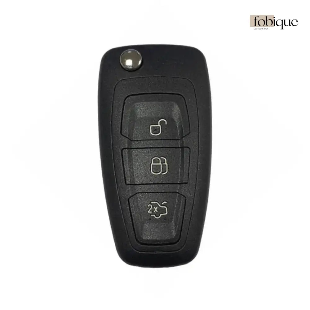 Deluxe Collection | Car Key Cover Compatible with Ford Focus, Fiesta, Transit & more – 3-Button Flip Key Case Fobique