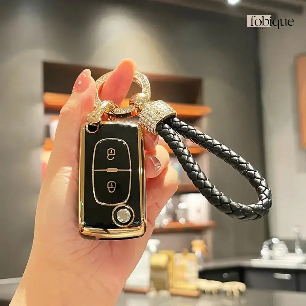 Elegant Collection | Car Key Cover Compatible with Citroën C1, C2, C3 & Pluriel – 2-Button Remote Case Fobique